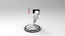 Astronaut Smart Phone Stand Neil Armstrong 3D print model
