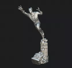 BLACK PANTHER INSPIRITED DIORAMA V2 3D print model