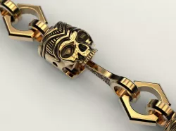 Bracelet or chain Piston Skull 3D print model
