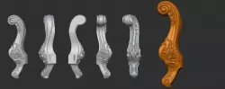 CABRIOLE CARVED Furniture Leg 3D Models set - 009 3D print model