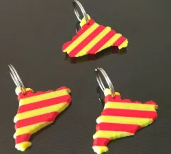 Catalonia  Catalunya  3D Map Keyring  Flag 3D print model