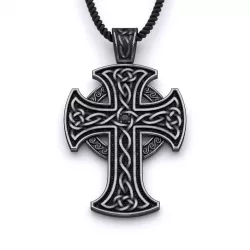 Celtic Cross Pendant with gemstone 011 3D print model