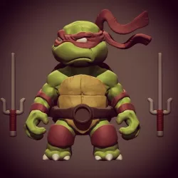 Chibi mutant ninja turtles  - Raffa 3D print model