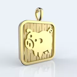 Chinese 12 animals zodiac pendant - Pig 3D print model