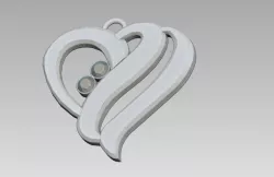 colgante corazon  3D print model