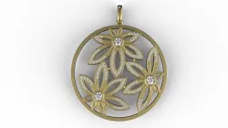Cubic Zirconia Flower Pendant 3D print model