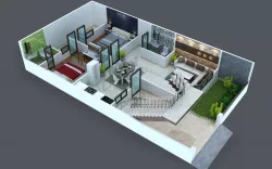 Cut out floor plan for duplex 3D print model