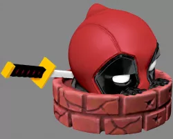 Deadpool Peeking 3D print model
