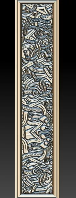 Decorative basorelief with picture frame for CNC 3D Router 3D print model
