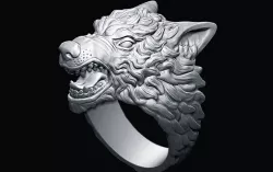 Demonic Wolf ring 3D print model