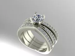 Diamond wedding set 3D print model