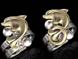 Dolphin friendship ring 3D print model