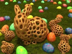  Easter Bunny Voronoi 3D print model
