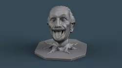 EinsteinTongue out with Roots  3D print model