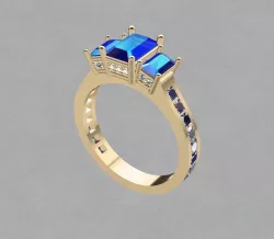 Emerald cut ring 3D print model
