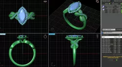 Engagement Ring Design R-009-SS 3D print model