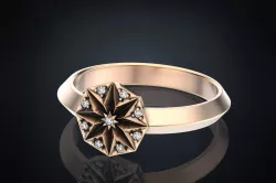 Engagement ring with a diamond in the form of a star 318 3D print model