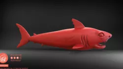 Evil shark with scars 3D print model