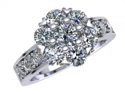 Fleurette diamond ring 3D print model