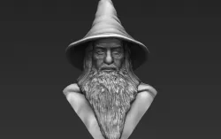 Gandalf Lord of the Rings bust 3D printing ready stl obj formats 3D print model