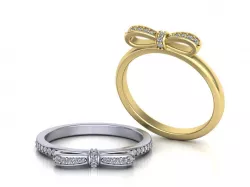 Gold Bow ring 0213 3D print model