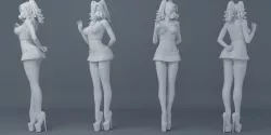 Gothic-style girls wear short skirts 003 3D print model