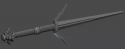 Grandmaster Witcher Wolven Silver Sword 3D printable Model 3D print model