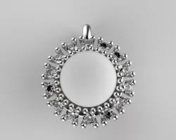 Halo pendant and earring with pearl 3D print model