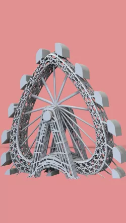 Heart-Shaped Ferris Wheel figurine  3D print model