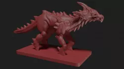 High poly fantasy dinosaur 3d model 3D print model