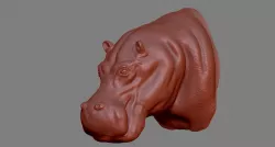 Hippopotamus Head 3D print model