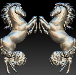 Horse Rearing Up for CNC 3D Router 3D print model