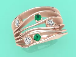 Jewelry 3D printabe model of ANNA MARIA CAMMILLI style ring  3D print model