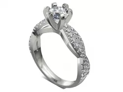 JEWELRY ENGAGEMENT RING STL FILE FOR DOWNLOAD AND PRINT- CB5 3D print model