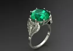 Leaves solitaire ring 3D print model