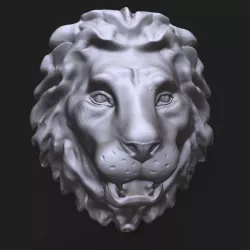Lion head sculpture 3D print model