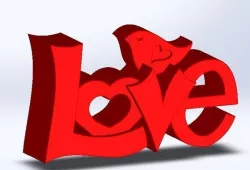 LOVE Letters with Dove 3D print model