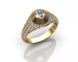 Mens Diamond Gold Rings 3D print model