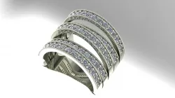 Multi row diamond band 3D print model