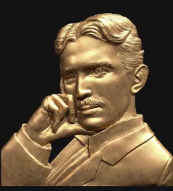Nikola Tesla relief 1 3D print model