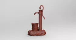 Old Fashioned Water Pump Flower Pot 3D print model