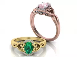 Oval cut engagement ring from pinterest  3D print model
