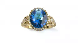 Oval OMI gemstone ring 3D print model