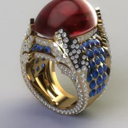 Oval stone ring 3D print model