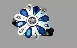 Pear cut diamond ring 3D print model