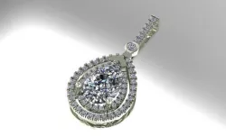 pear shape diamond pendant 3D print model