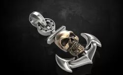 Pendant skull at anchor 317 3D print model