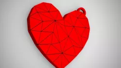 Polygonal Heart Keychain 3D print model