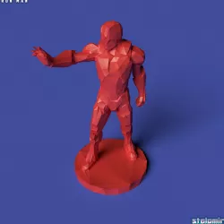 Polygonal Iron Man printable figurine 3D print model