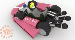 Princess Peach Kart Nintendo Switch Joy Con Controller 3D print model